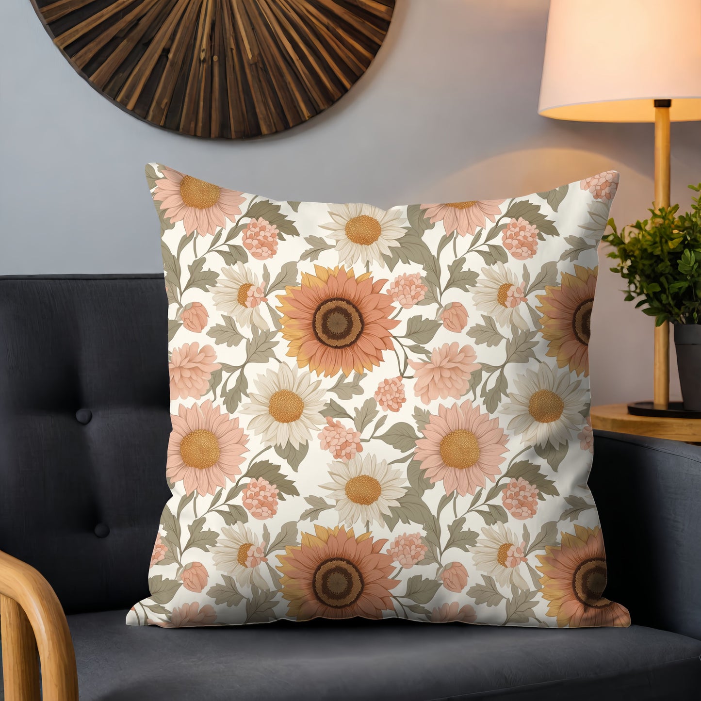 Pastel Sunflowers Digital Seamless Pattern