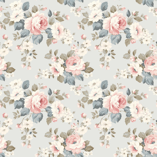 Pastel Vintage Roses Digital Seamless Pattern