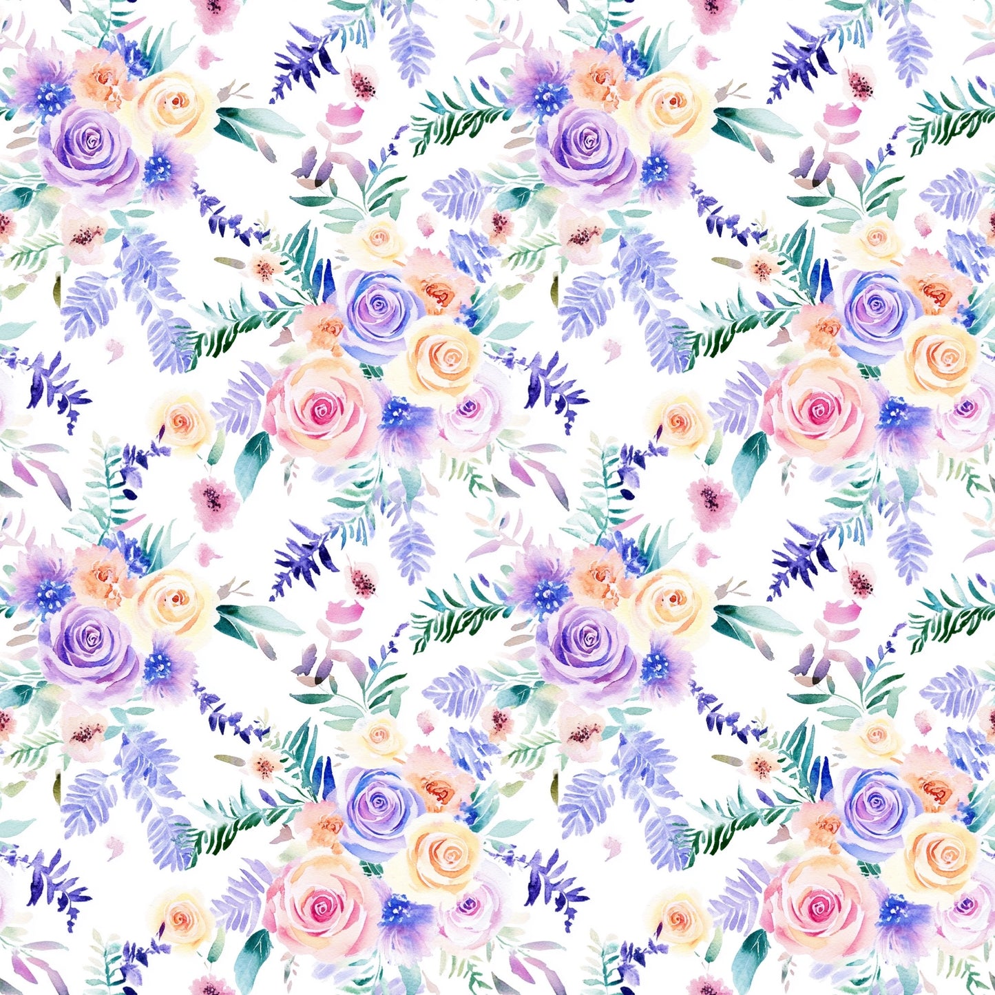 Pastel Watercolour Floral Digital Seamless Pattern