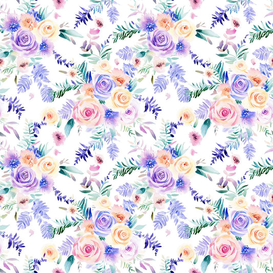 Pastel Watercolour Floral Digital Seamless Pattern
