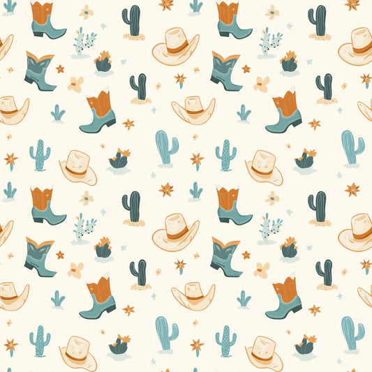 Pastel Western Boots Digital Seamless Pattern