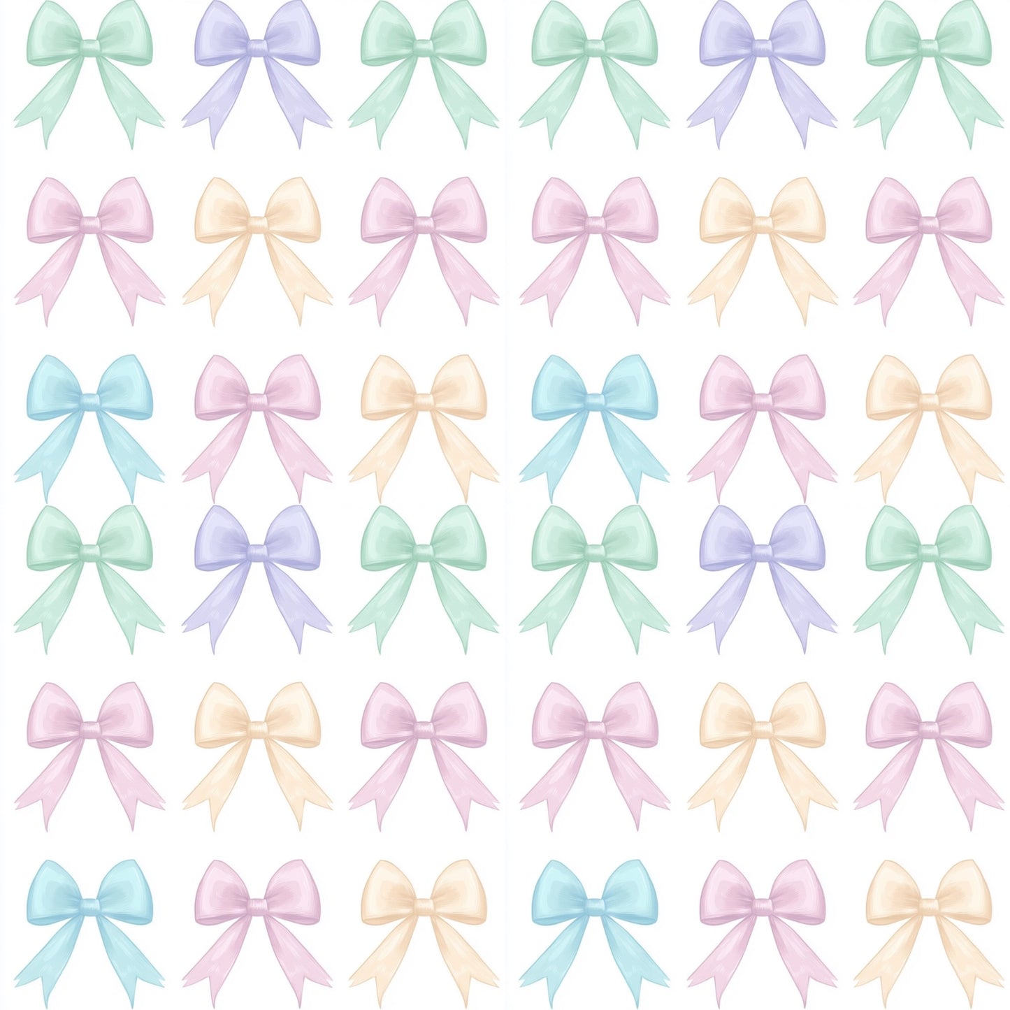 Pastel Bows Digital Seamless Pattern