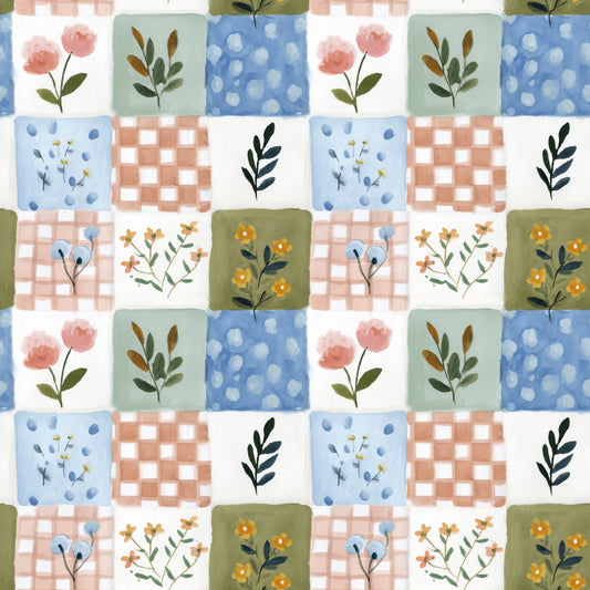 Patchwork Checks Digital Seamless Pattern