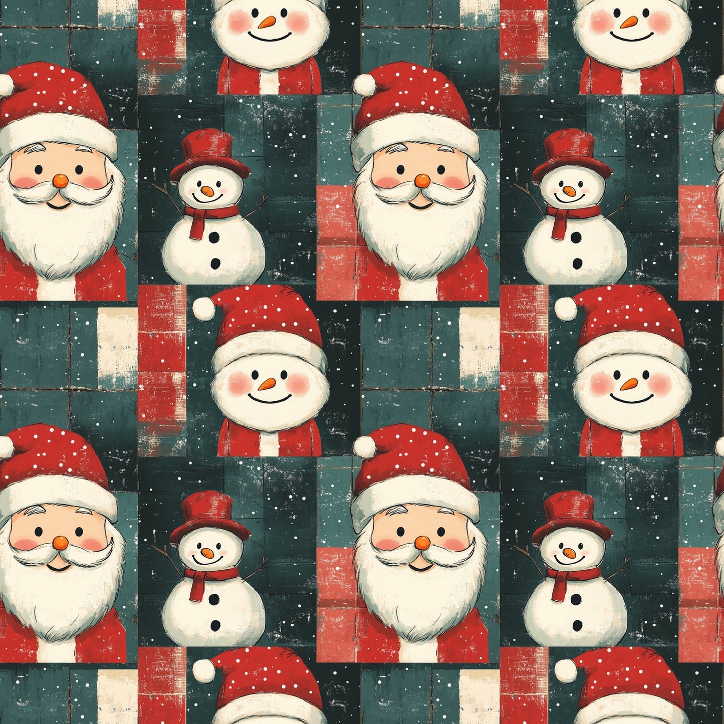Patchwork Christmas Digital Seamless Pattern