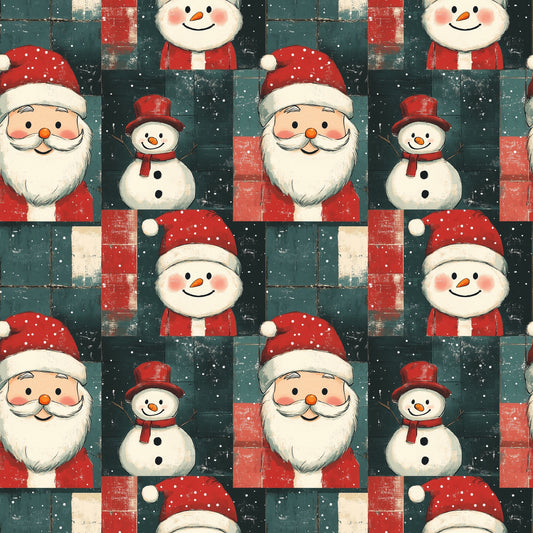 Patchwork Christmas Digital Seamless Pattern