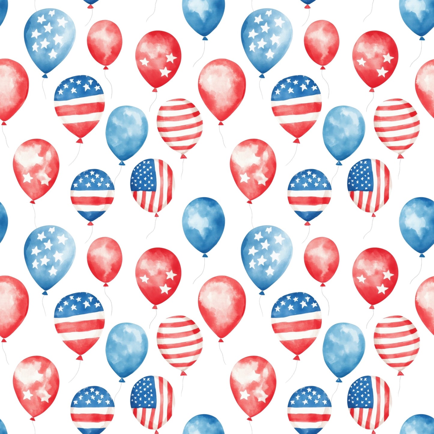 Patriotic Balloons Digital Seamless Pattern