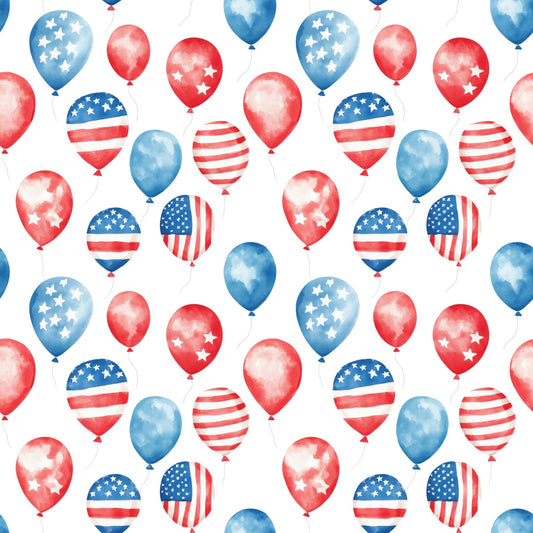 Patriotic Balloons Digital Seamless Pattern