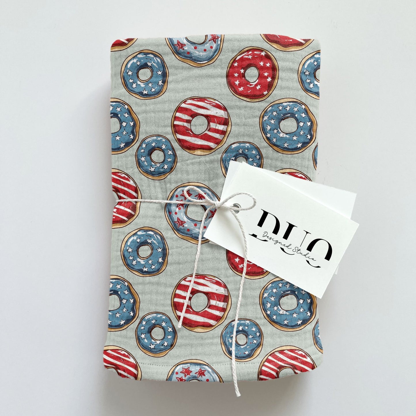 Patriotic Donuts Digital Seamless Pattern