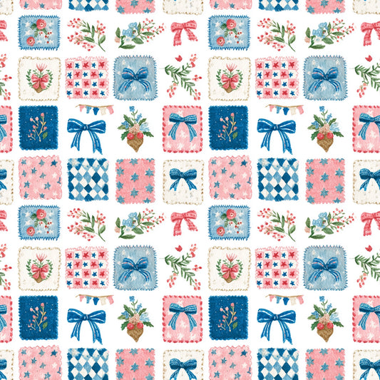 Patriotic Patchwork Digital Seamless Pattern