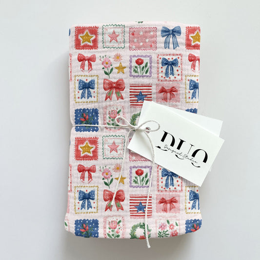 Patriotic Patchwork Digital Seamless Pattern