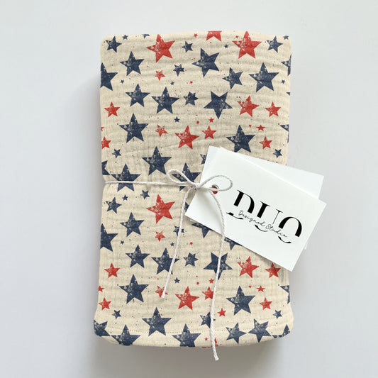 Patriotic Stars Digital Seamless Pattern