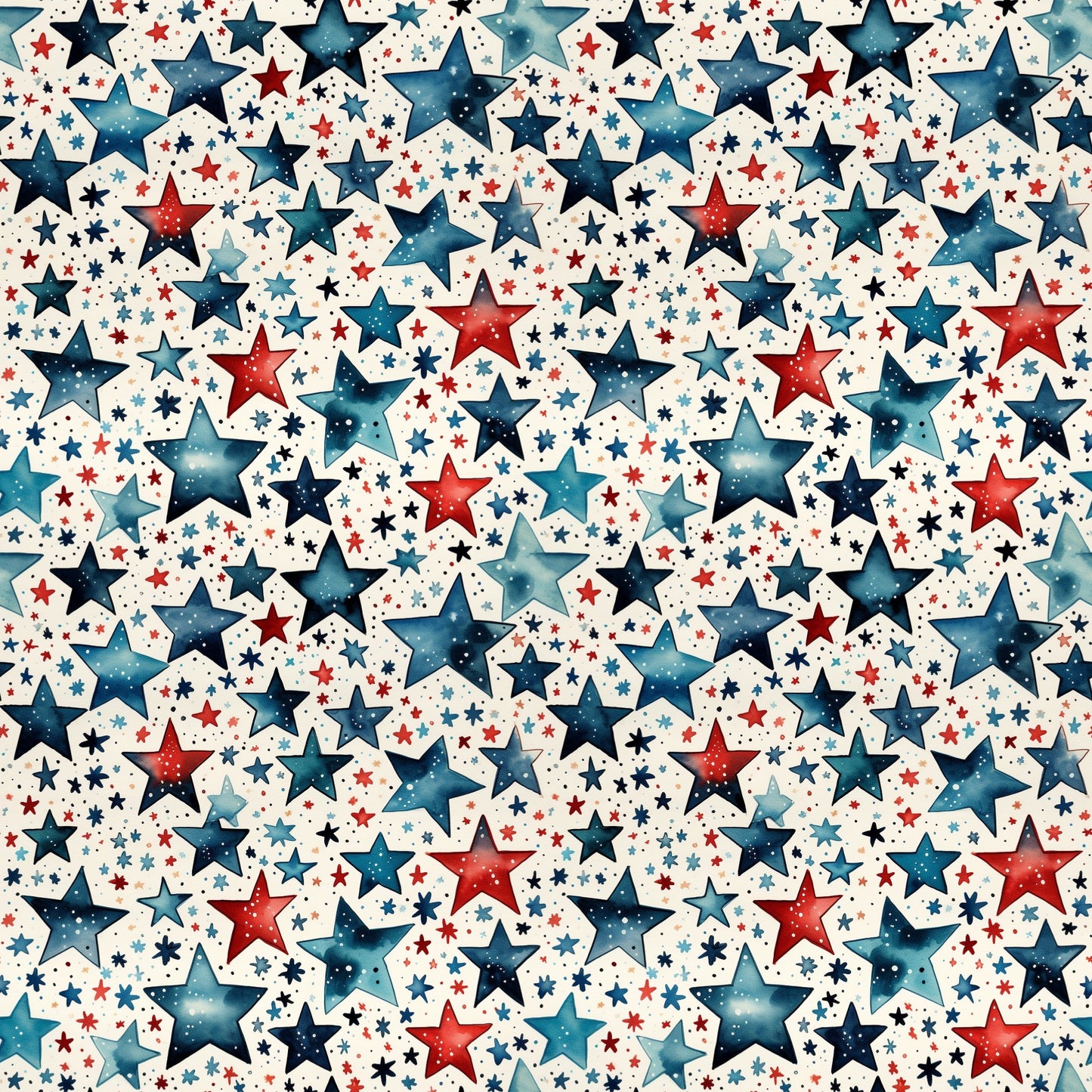 Patriotic Stars Digital Seamless Pattern