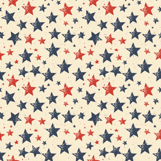 Patriotic Stars Digital Seamless Pattern