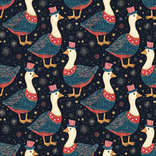 Patriotic USA Goose Digital Seamless Pattern