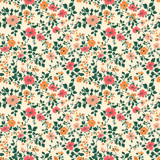 Peach Ditsy Floral Digital Seamless Pattern