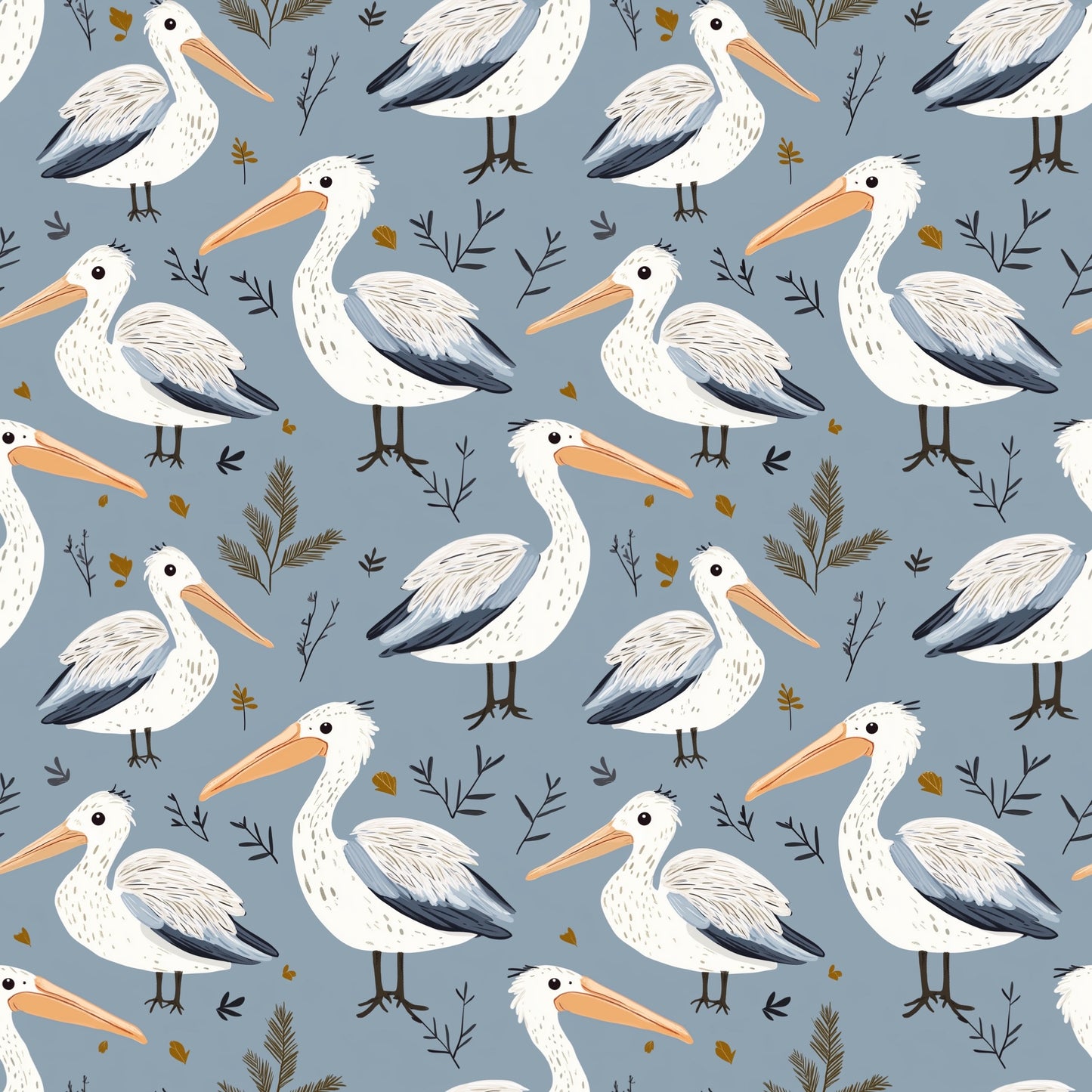 Pelicans Digital Seamless Pattern