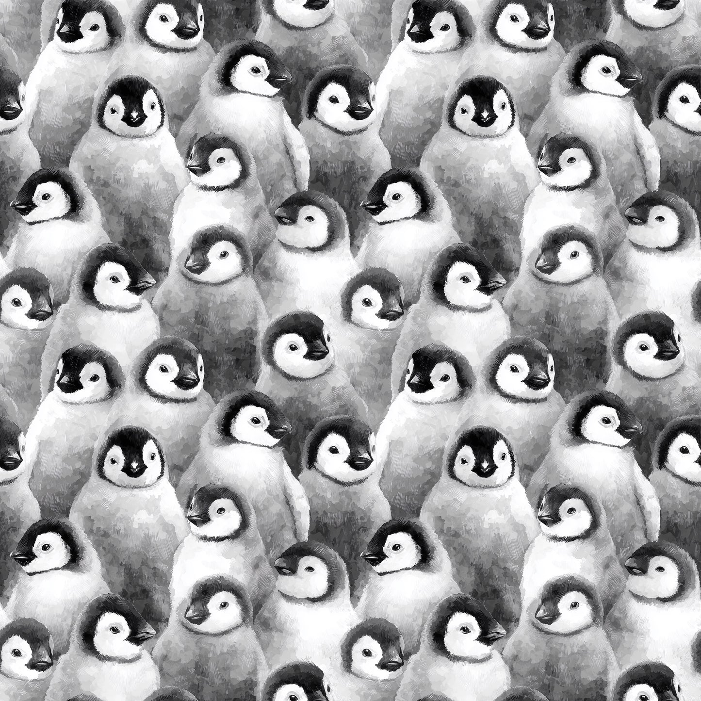 Penguin Huddle Digital Seamless Pattern