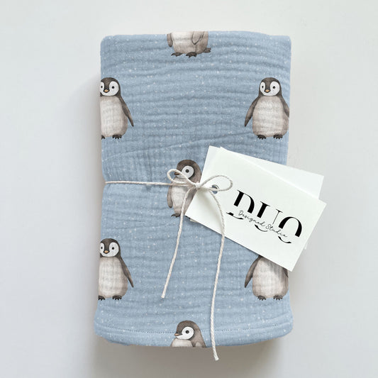 Snow Penguin Digital Seamless Pattern