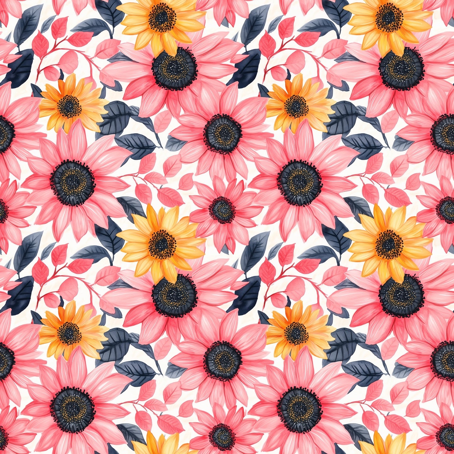 Sunflowers Digital Seamless Pattern