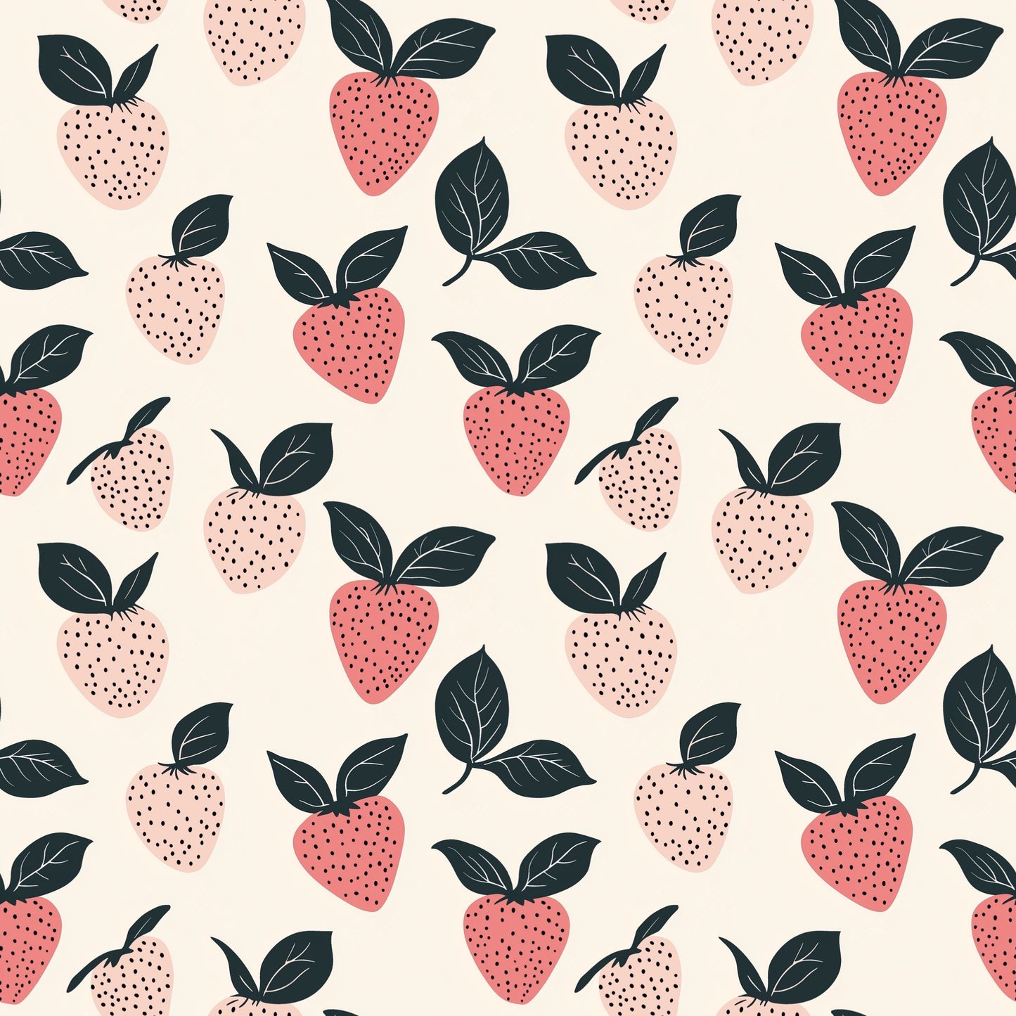 Perfectly Pink Strawberry Digital Seamless Pattern