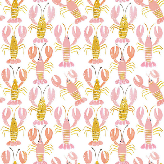 Perky Lobsters Digital Seamless Pattern