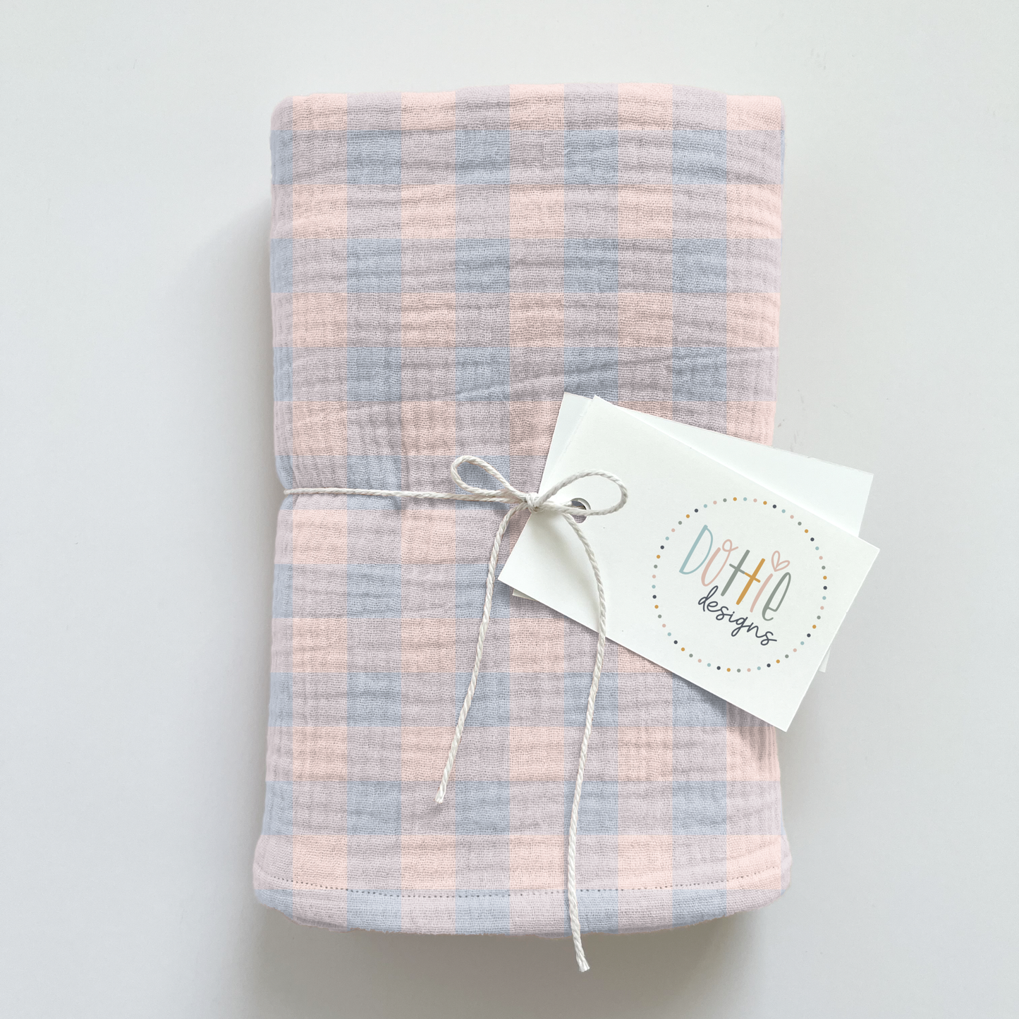 Petal Blooms Pink Blue Gingham