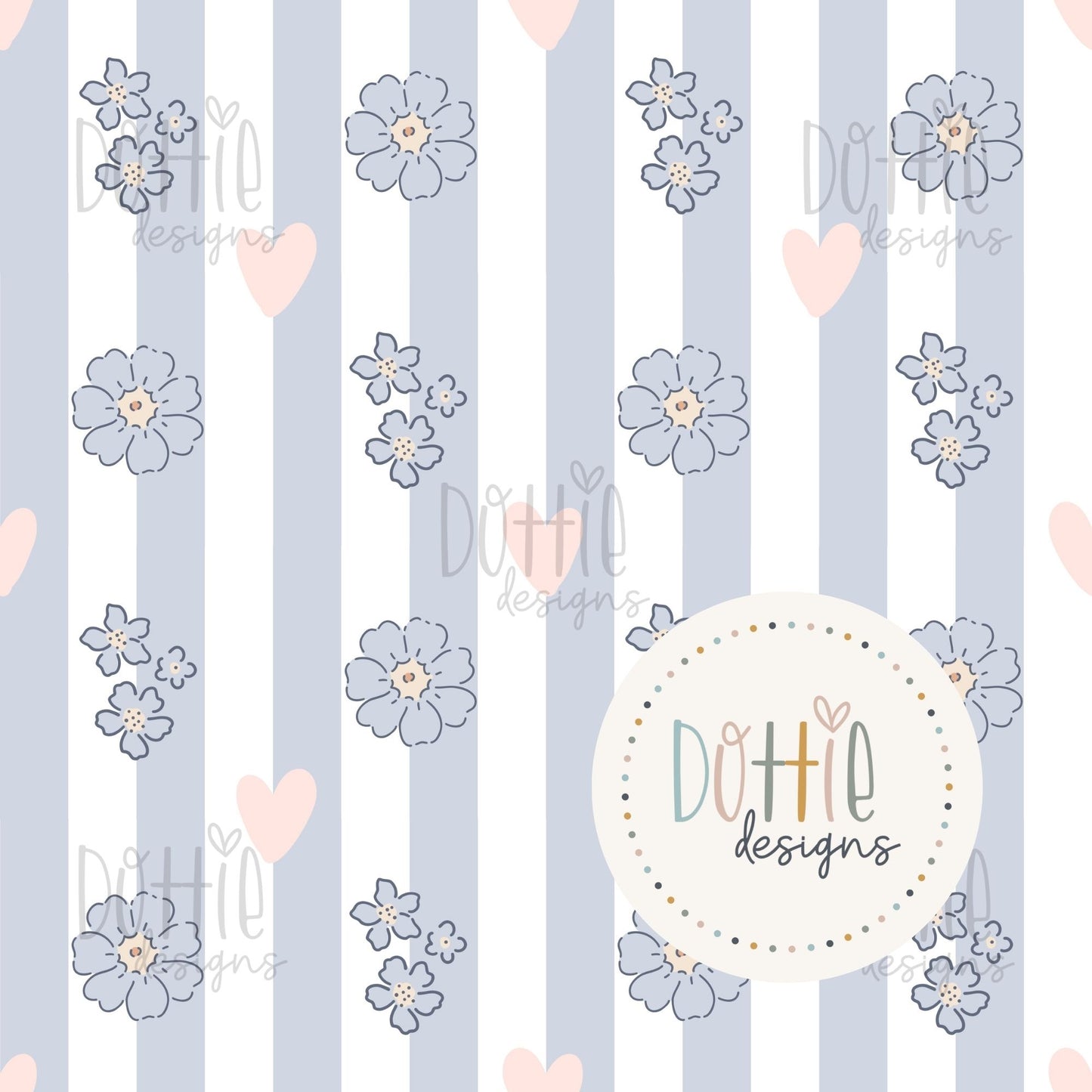 Petal Blooms Striped Heart