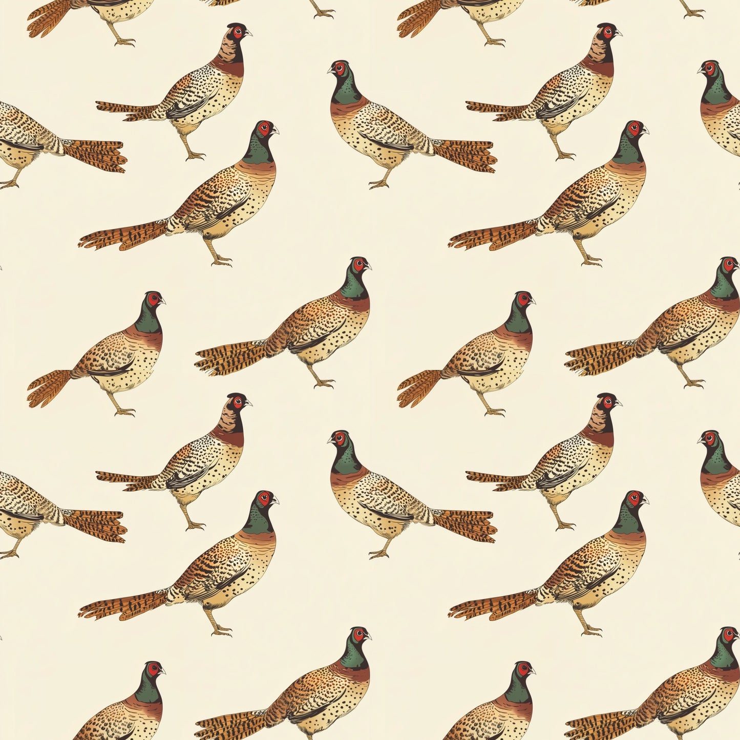 Pheasants Digital Seamless Pattern