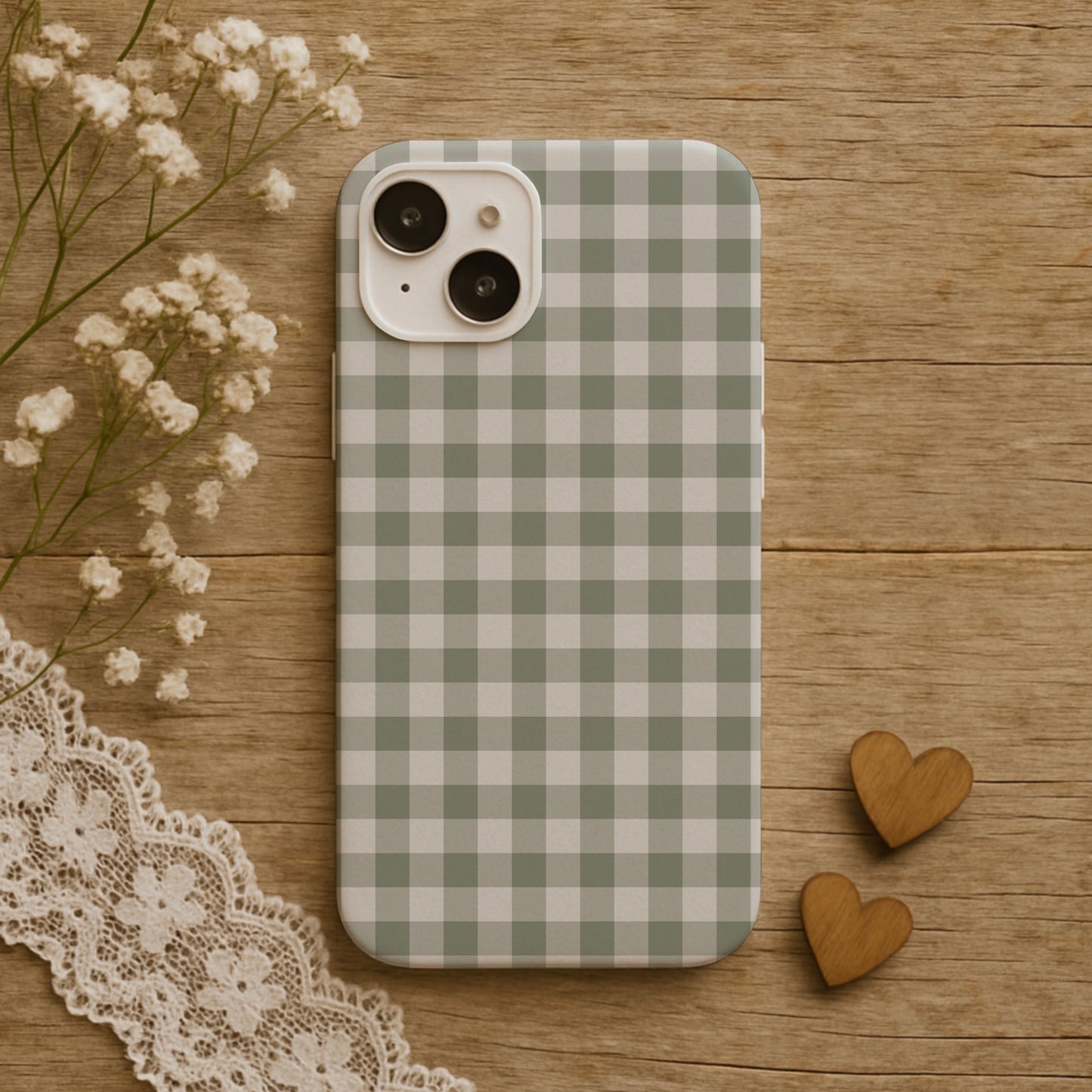Red Stripe Bloom Green Gingham