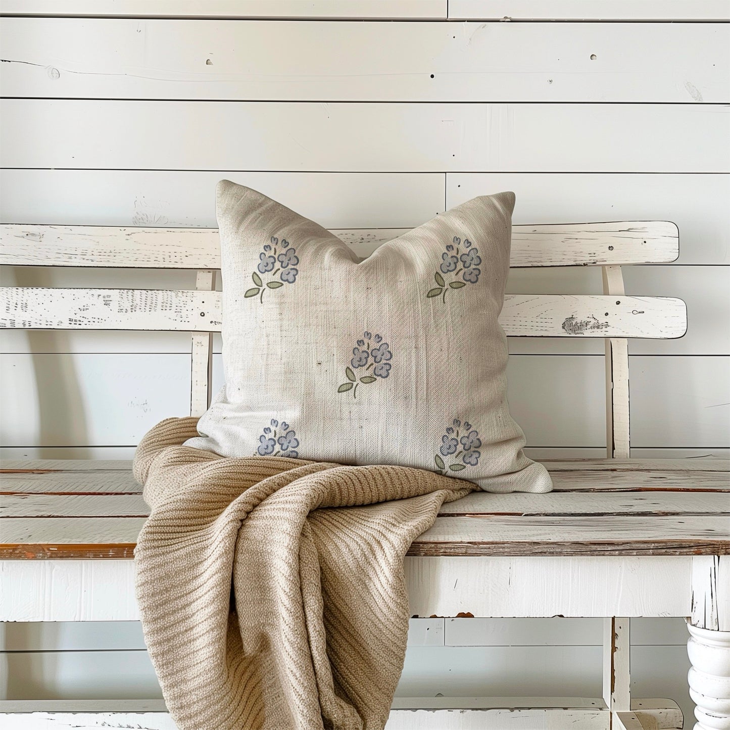 Simple Blue Bunches White