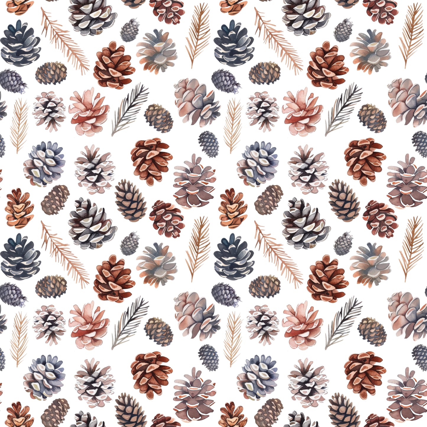 Pine Cones Digital Seamless Pattern