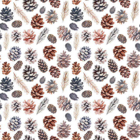 Pine Cones Digital Seamless Pattern