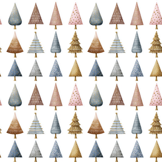 Christmas Trees Forest Digital Seamless Pattern