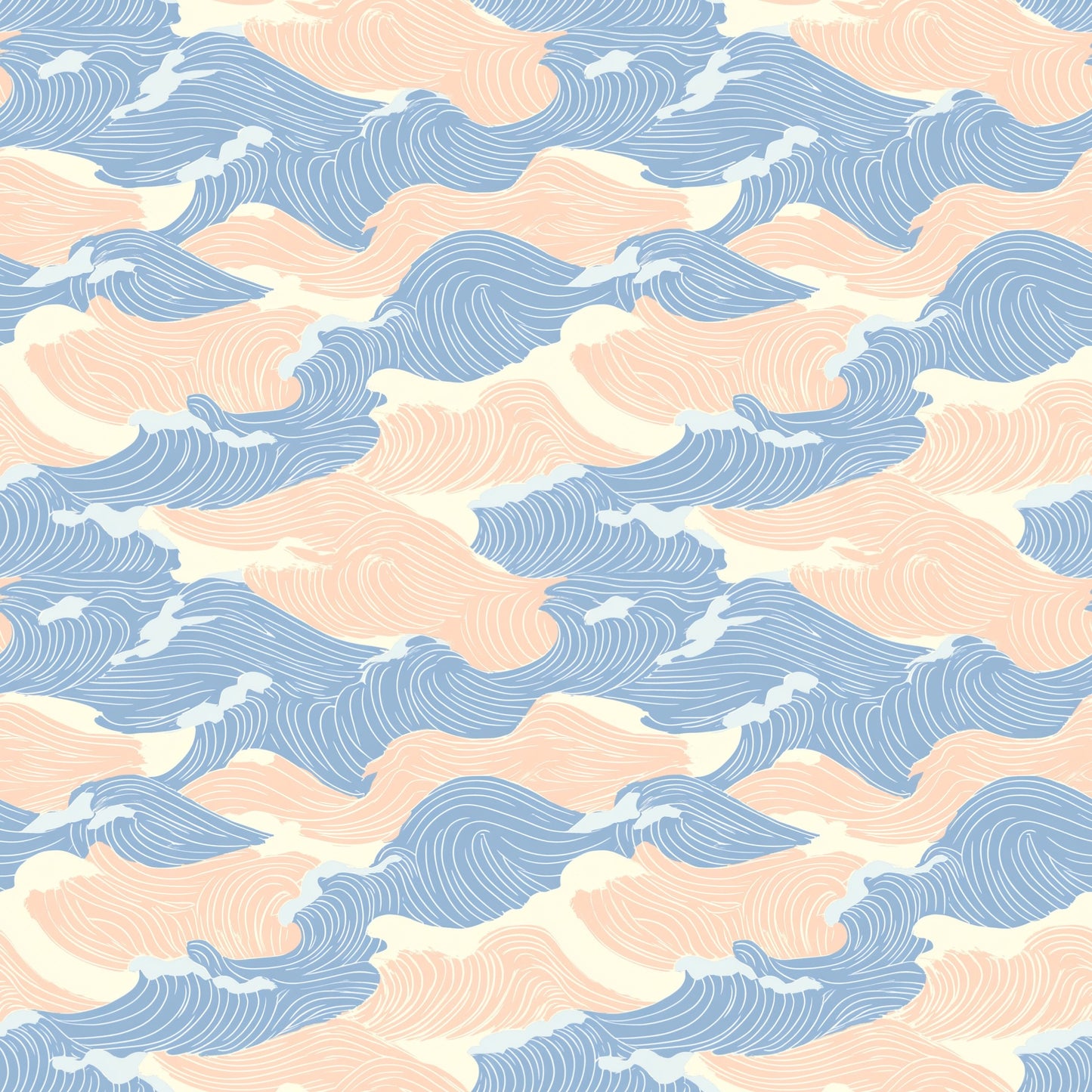 Pink & Blue Waves Digital Seamless Pattern