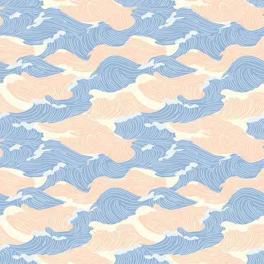 Pink & Blue Waves Digital Seamless Pattern