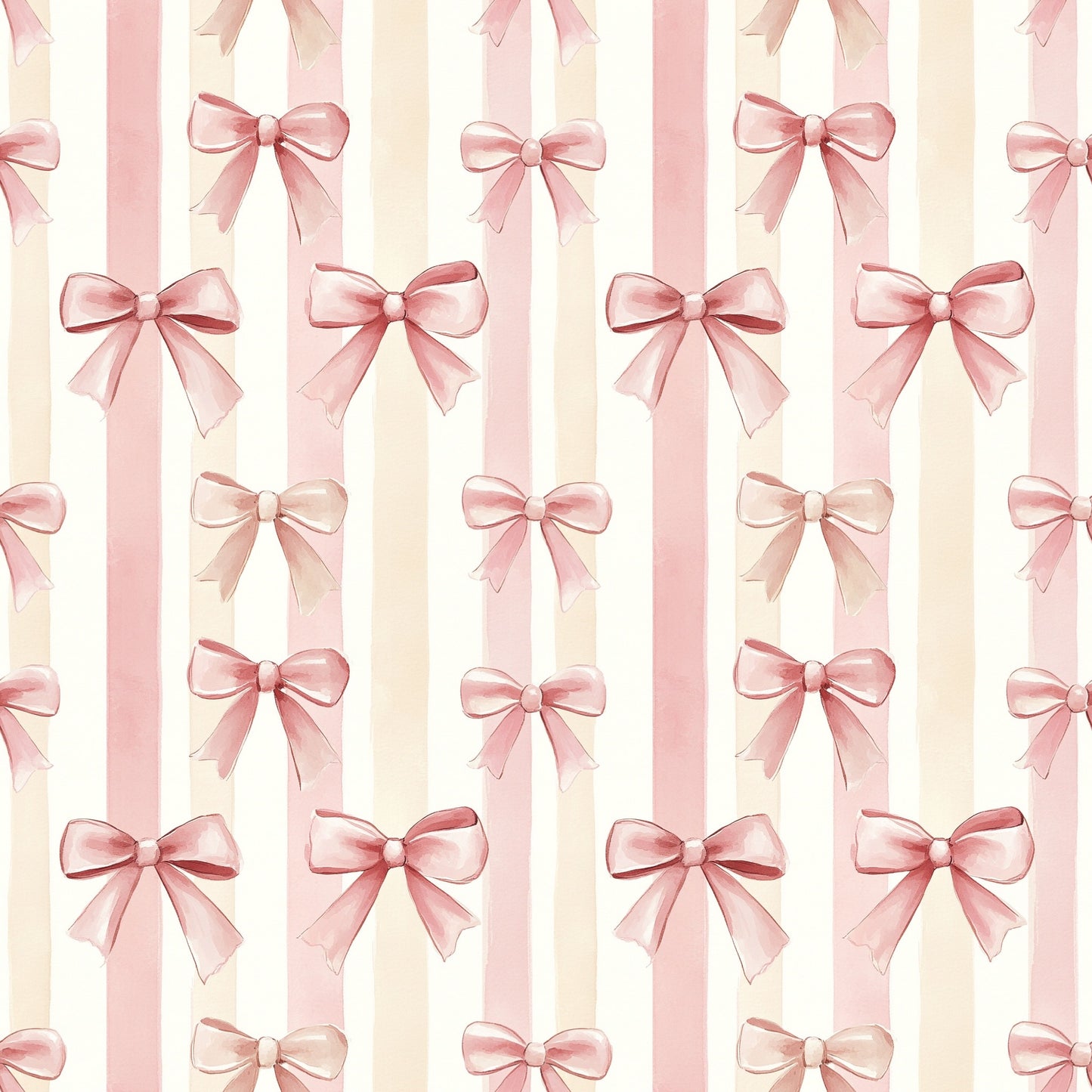 Pink Bows & Ribbons Digital Seamless Pattern