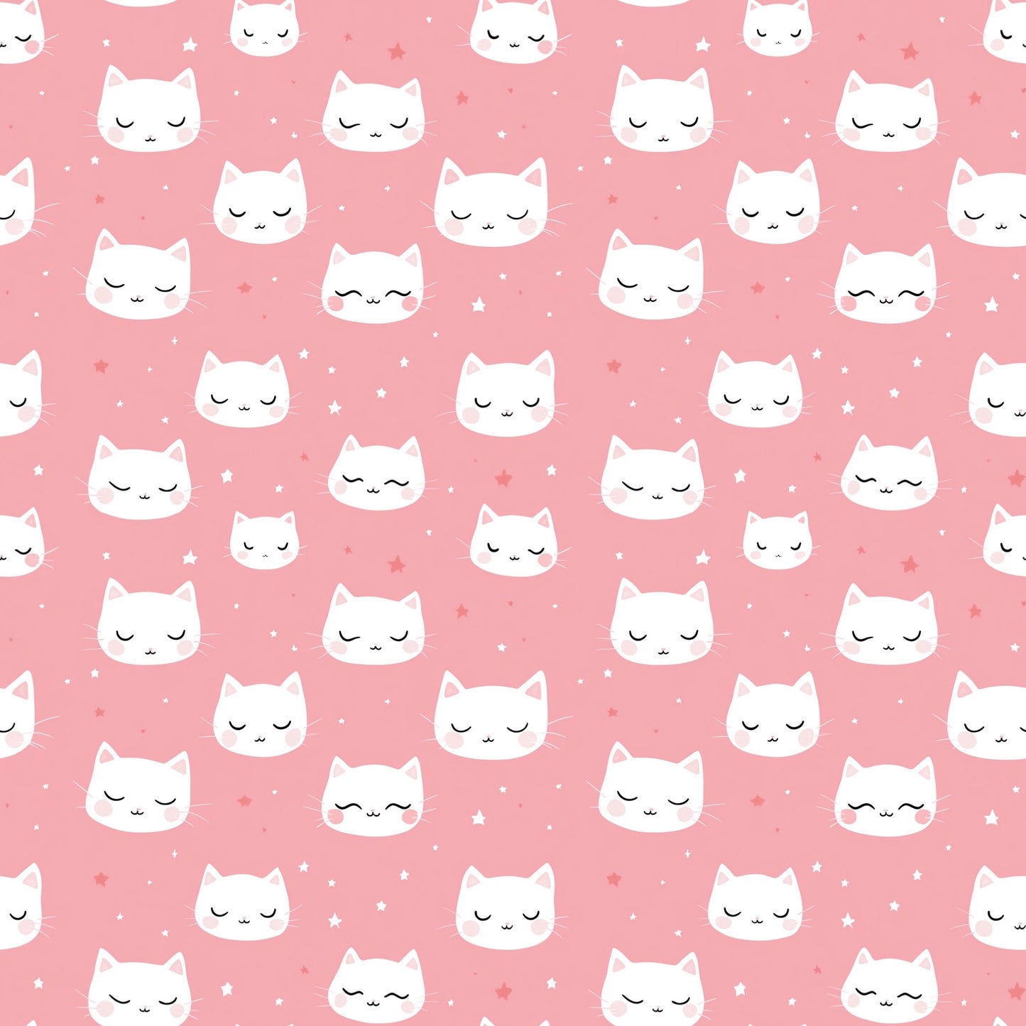 Pink Cats Digital Seamless Pattern