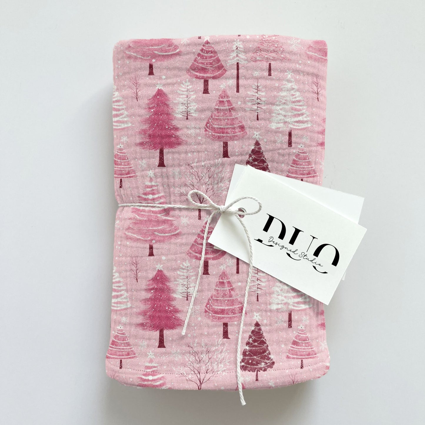 Pink Christmas Trees Digital Seamless Pattern