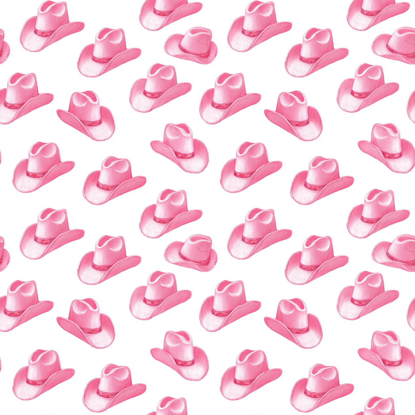 Pink Cowboy Hats Digital Seamless Pattern