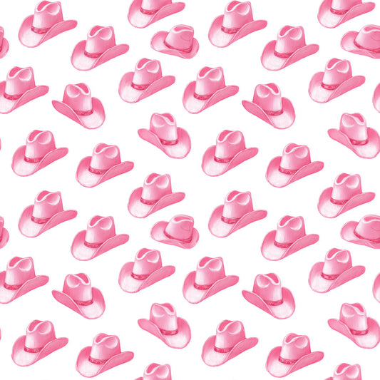 Pink Cowboy Hats Digital Seamless Pattern