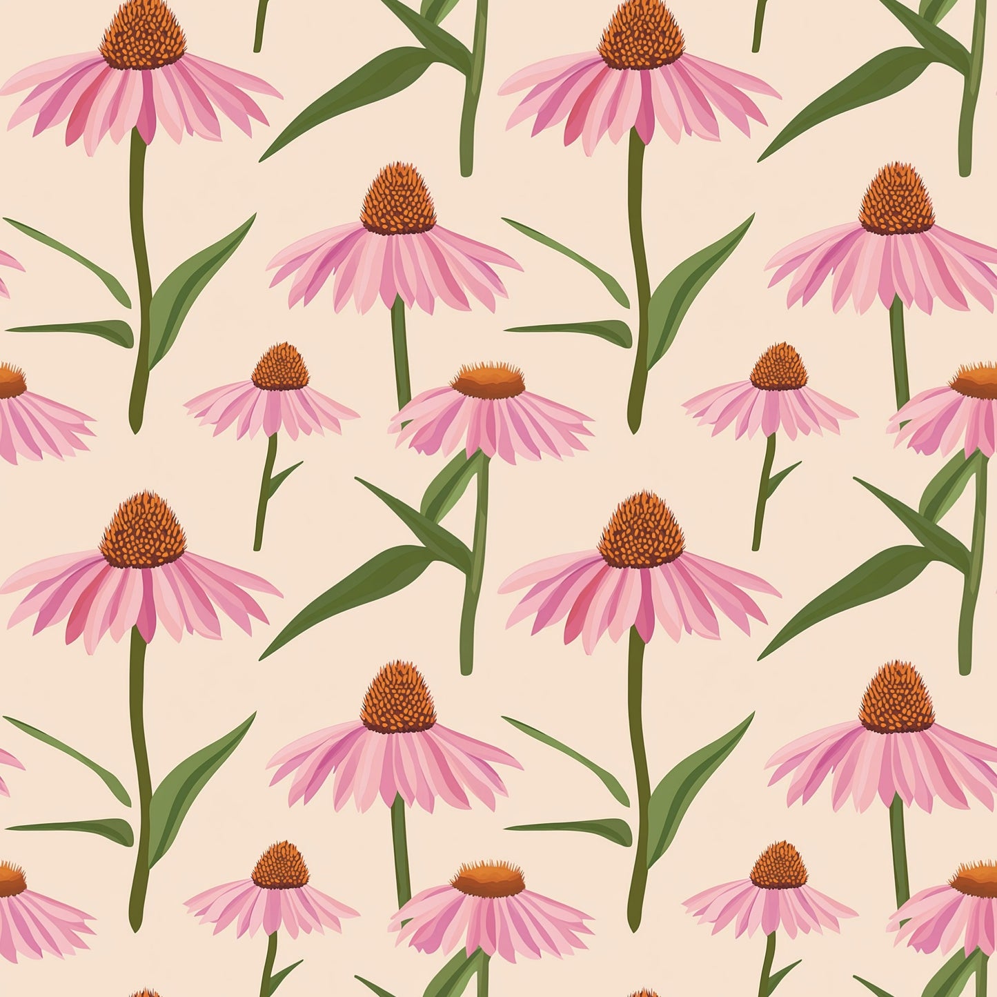 Pink Daisies Digital Seamless Pattern