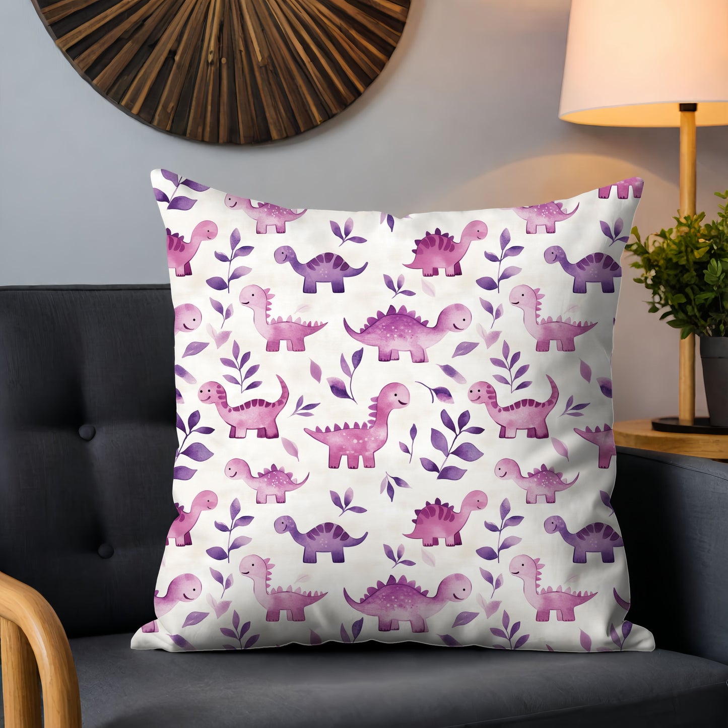 Pink Dinosaurs Digital Seamless Pattern