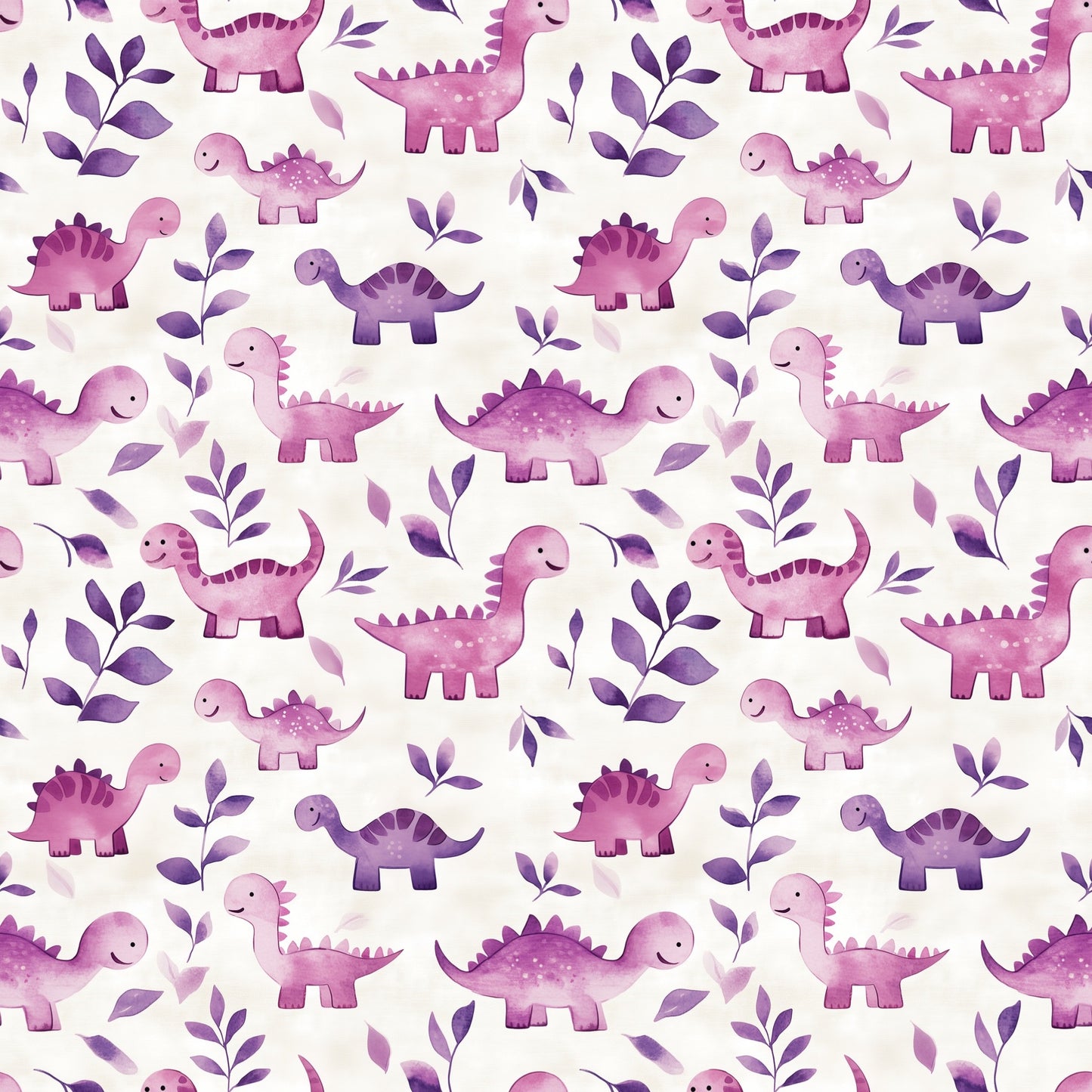 Pink Dinosaurs Digital Seamless Pattern