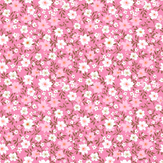 Pink Ditsy Floral Digital Seamless Pattern
