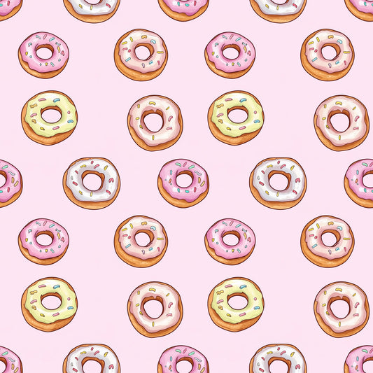 Pink Donuts Digital Seamless Pattern