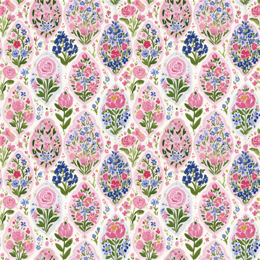 Pink Floral Patchwork Digital Seamless Pattern
