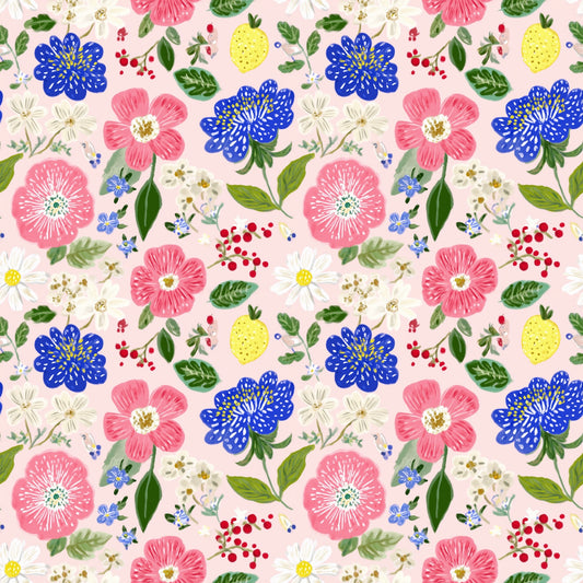 Pink Summer Floral Digital Seamless Pattern