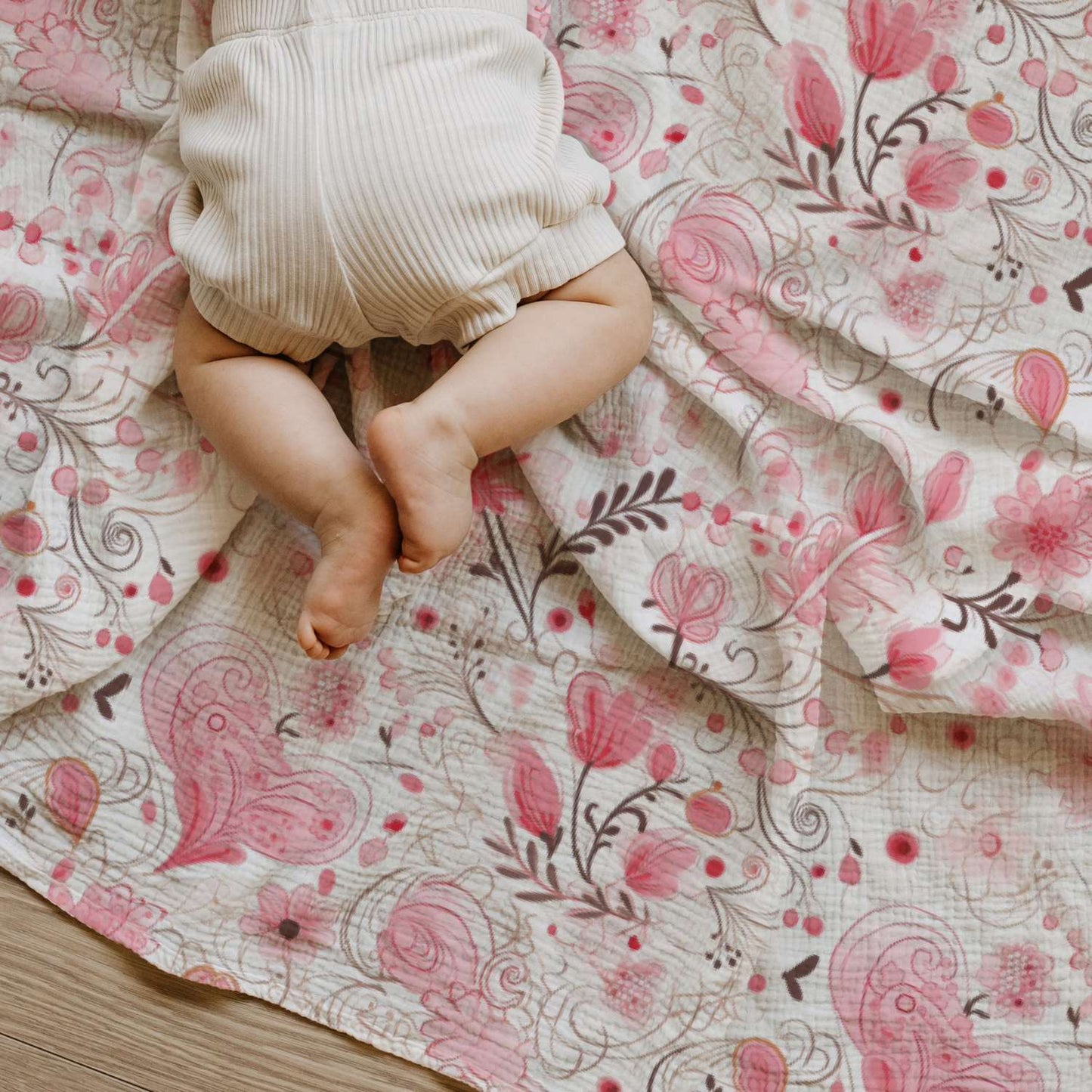 Pink Floral Print Digital Seamless Pattern