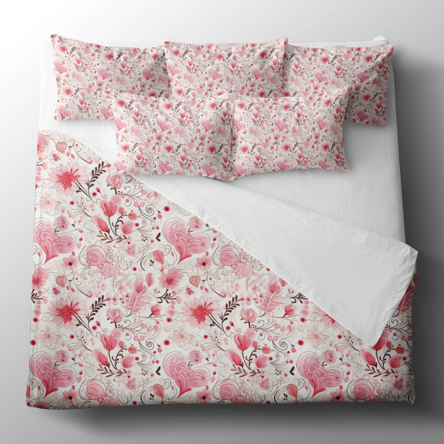 Pink Floral Print Digital Seamless Pattern