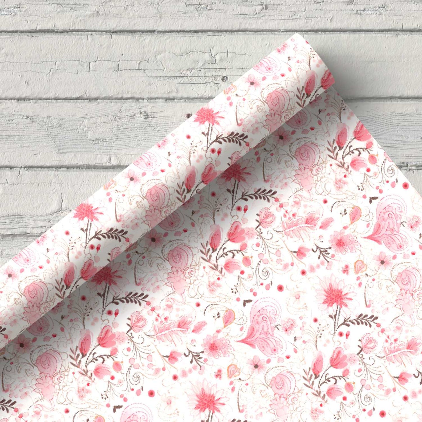 Pink Floral Print Digital Seamless Pattern